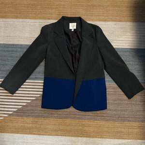 Silence + Noise Two-Tone Black and Blue Blazer